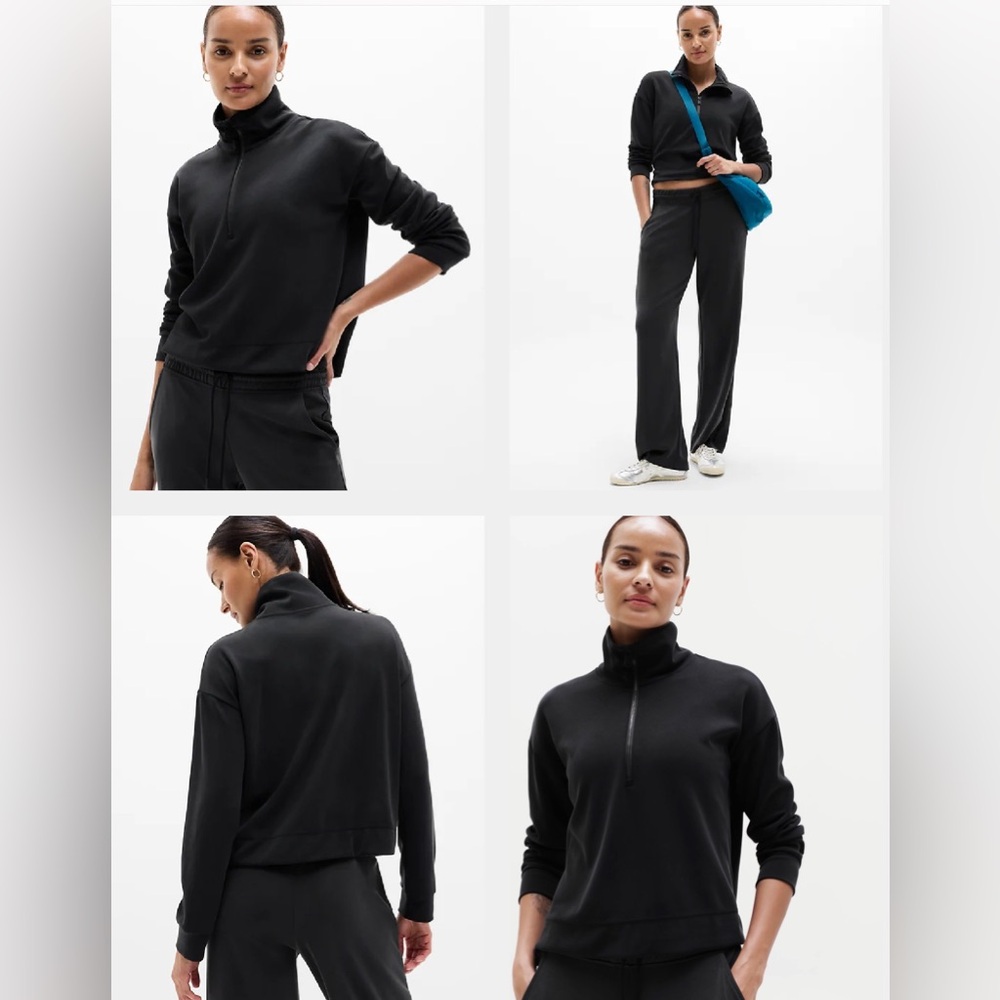 Athleta Seasoft Quarter-Zip Pullover Gray Size Medium